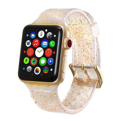 China Wrist Style for Apple Watch Band, Soft Shiny Silicone Replacement Strap for Apple Watch for sale