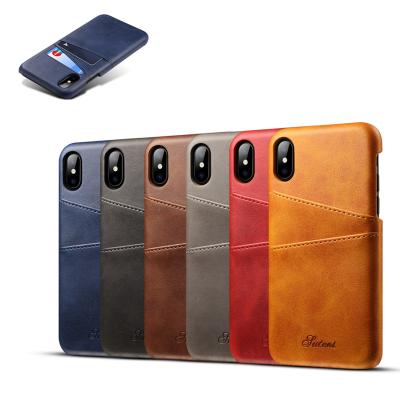 China scratchproof and shockproof for iphone 8 case leather cover, leather case with card slot case for iphone X for sale