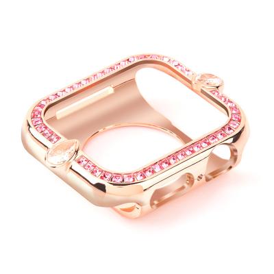 China Scratchproof and Shockproof Bling Crystal Diamond Sparkle Rhinestone Bumper Glitter Protective Cover Case for Apple Watch diaond for sale