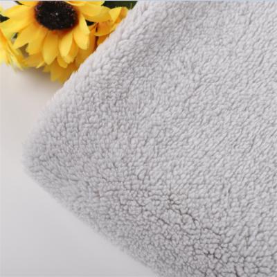 China Eco-Friendly Light Gray Ready To Ship Sherpa Fleece Blanket Stock Lining Fabric for sale