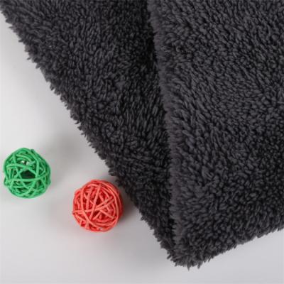 China Dark Gray Anti Pill Polyester Sherpa Fleece Blanket Fabrics Stock for sale