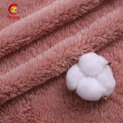 China China Textile Factory Price Anti Double Pill Sherpa Blanket Fleece Fabric Double Side for sale