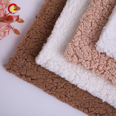 China Fancy Product Eco - Friendly Sherpa Fleece Fabric 100 % Polyester One Side Brushed Fabric for sale