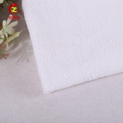 China Anti Pill Good Quality White Cheap Coral Fleece Blankets Fabric In Roll for sale