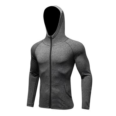 China Autumn/winter breathable fitness long sleeve zipper hoodie quick-drying running training jacket top for sale