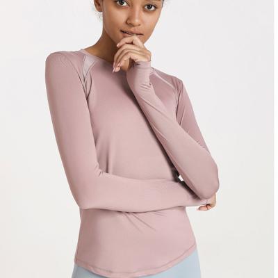 China Breathable Clothes Fashion Quick Dry Breathable Gauze Long Sleeves Yoga Crop Top for sale