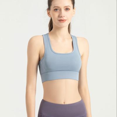 China Breathable Thin Back Shockproof Sports Gathering Breathable Elastic Tight Yoga Bra for sale