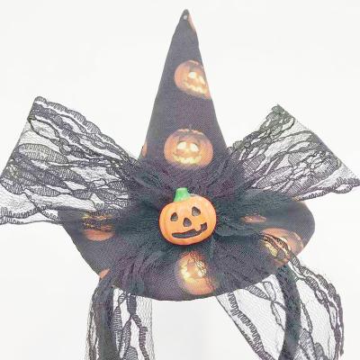 China Halloween Party Costume Supplies Plush Witch Pumpkin Headband Halloween Headband for sale