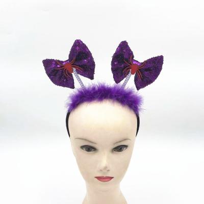 China Halloween Red Bow Spider Headband Purple Headband Girls Kids Girls Children Headbands Accessories Hair Circle for sale