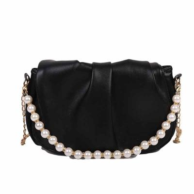 China 2022 Fashion New Arrival Pearl Ladies Cross Body High Quality PU Chain Handbag For Women Luxury M00354 for sale