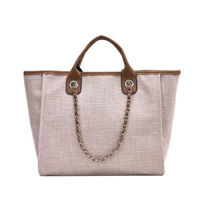 China Lady Newcomer 2021 Hot Selling Simple High Quality Tote Summer Beach Bag Casual 41CM/12inch Central Statistical Institute of America and Europe Canvas for sale