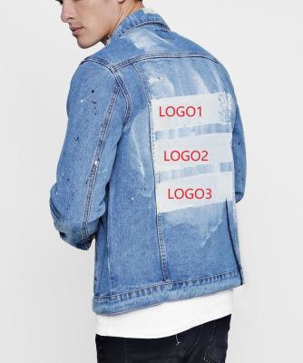 China Plus Size Outdoor Wear Men's Custom Embroidred Jacket Customize Logo Black Denim Casual Jackets For Men for sale