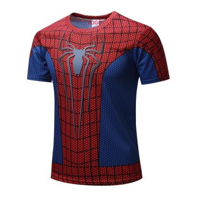 China Spandex Manufacturing Custom Design High Quality Skinny Spiderman MAVEL Spider-man Casual Wear T-shirt Men for sale