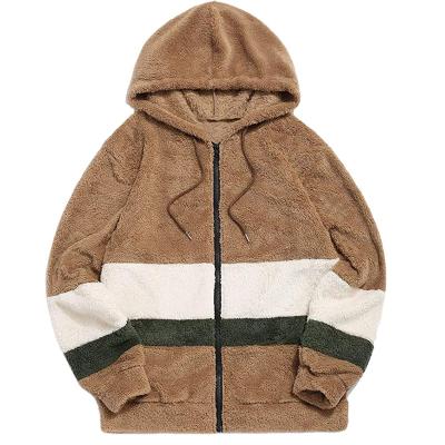 China New fashion Anti-wrinkle hoodie men color block fleece zipper hoodie men OEM oversized hoodie for sale