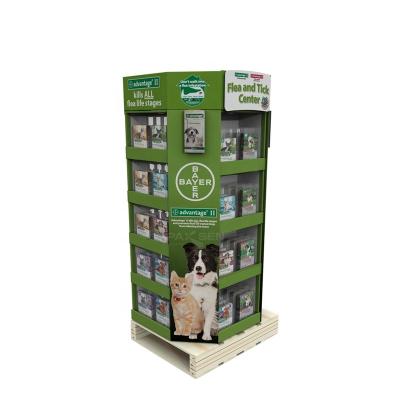 China Walmart Eco-friendly Supermarket Promotion Cardboard Free Standing Pallet Display For Pet , Quarter POS Pallet Display Cardboard for sale