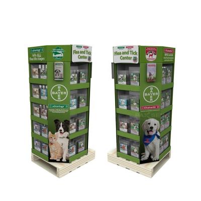 China New Design POS Cardboard Display Stand Cardboard Floor Stand Displays Rack Eco-friendly Pallet Cat Food Display for sale