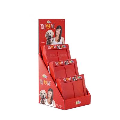 China Eco - Friendly Custom Retail Cardboard Risers Display For Belts Mens Product , 3 Tiers POS Cardboard Displays Counter for sale