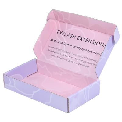 China Cosmetic Recycled Materials Skin Care Eyelash Paper Packaging Shipping Cardboard 3 Layer Box Corrugated Pink Large Shipping Box for sale