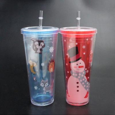 China High Quality Beautiful 450 Ml Customize Printing Beverage Mugs Straw Cups for sale