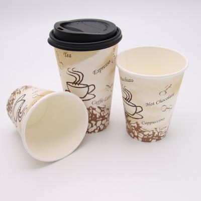 China Recyclable Eco-Friendly Thick Single Wall To Go Hot Drink Coffee Milk Cups Custom Logo Print Paper Takeout Mug With Black Lid And Straw for sale