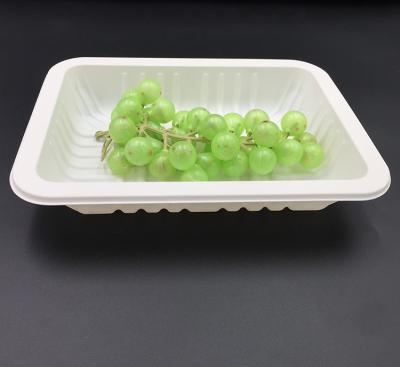 China Eco-friendly Disposable Container Agriculture Cornstarch Material Packaging Meat Fruit Food Trays for sale