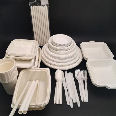 China Disposable Chinese Disposable Cornstarch Recyclable Biodegradable Fruit Plastic Dish for sale