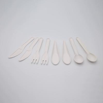 China Eco-Friendly Disposable Food Cheap Wholesale PLA Restaurant Spoon Knife And Fork for sale