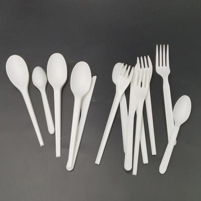 China 15cm Disposable Biodegradable Plastic Fork Spoon Knife For Disposable Ice Cream Cutlery Sets for sale