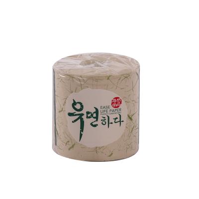 China Washing Room Customized Logo Organic Unbleached Water Soluble Bamboo Paper Toilet Tissue for sale