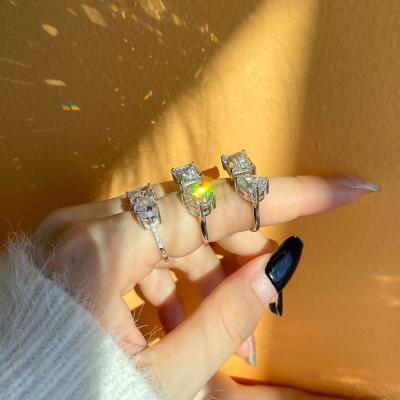 China Lead Free Nickel Free Dylam NO MOQ Delicacy Non Tarnish 925 Sterling Silver Kylie Jenner Same Style AAAAAAAA Zircon Open Rings for sale