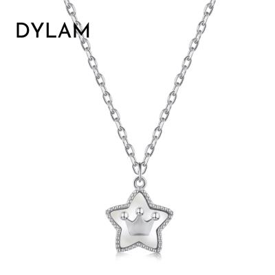 China FASHIONABLE Star Series DYLAM ​​Five-pointed Star Crown Inside Luxury Natural Silver Light Shell Star Pendant Necklace S925 for sale