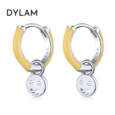 China CLASSIC/OFFICE/TRENDY Dylam 925 Earrings Autumn Winter Circle Earring Set Pierced Pattern Candy Color Micro Inlay High Quality Earrings zircon enamel for sale