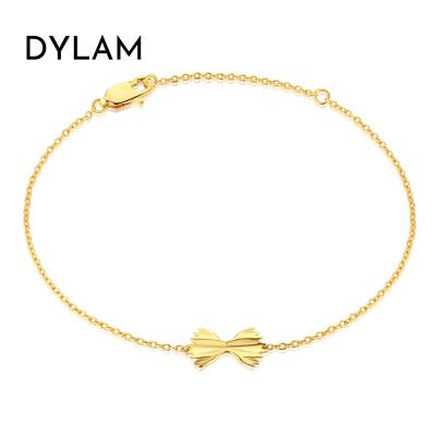 China New Dylam TRENDY Personality Fashion Best Value Jewelry Sterling Silver 925 Bowknot Bracelet For Women for sale