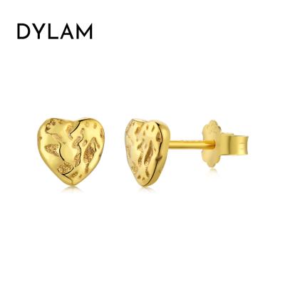 China CLASSIC/OFFICE/TRENDY Dylam Minimalist Rhodium Plated 18K Gold Plated Sterling Silver Post Brilliant Lava Fashion Solid Silver Halo Earrings for sale