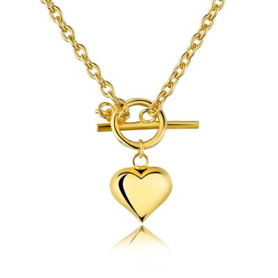 China Fashion Trendy Dylam S925 Silver 18k Gold Plated Love OT Clip Necklace Pendant Jewelry For Women for sale