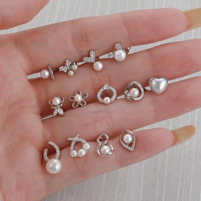 China Dylam TRENDY Pearl Studs Brinco Silver Cute Trendy Women 18k Gold Heart Earrings Jewelry Fashion Trend 2021 Korean Pearl Earrings for sale