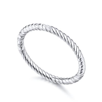 China Dylam 925 Sterling Silver Ring TRENDY simple minimalist twisted eternity band stackable rings for women for sale