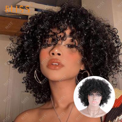 China Cheap Bliss Short Human Hair Afro Kinky Curly Curly Hair Short Curly Hair Wigs For Black Women for sale