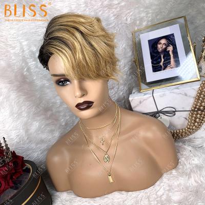 China Easy And Comfortable To Attach And Remove Wholesale Female Short Pixie Cut Human Hair Wigs Bliss Emerald 100% Cheap Brazilian Short Lace Wig For Black Women for sale