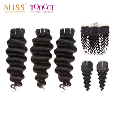 China Happiness 100% LOOSE UNPROCESSED DEEP WAVE Cuticle Aligned Remy Hair Brazilian Loose Deep Wave Hair Bundles Burmese Hair Bundles Vendors for sale