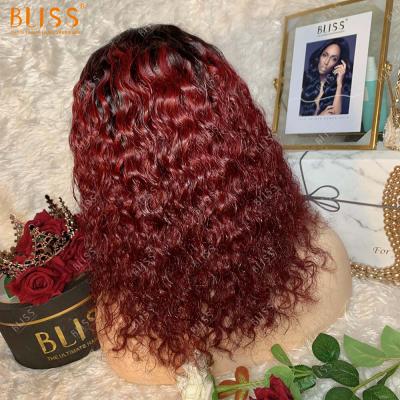 China Water Wave Bliss Water Wave Bob Wigs 13X4 Lace Up Headband Wigs 130 Density OT1B99J Trending New Products For Black Women for sale