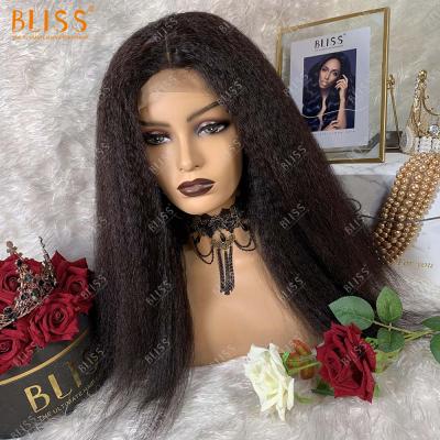 China Yaki straiht bliss 360 lace full lace frontal wigs light up 100% Brazilian Straight Yaki Virgin Hair 360 Lace Frontal Wig For Black Women for sale