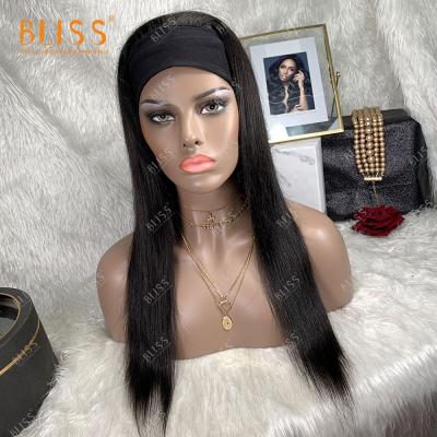 China Bliss Wholesale Cheap Silky Straight Wave Headband Wigs For Women Brazilian Remy Human Natural Hair Color Half Wig With Attached Headband for sale