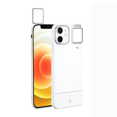 China Flash Selfie Light Selfie Light Fill Selfie Beauty Ring Light Case For iPhone 12 11 X XR 7Plus Phone Case With Ring Light for sale