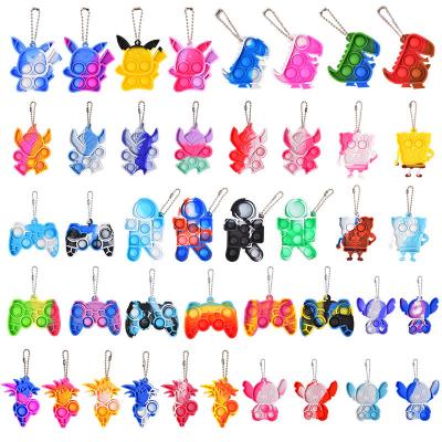 China Amazon Hot Selling Cute Mini Push Popper Silicon Toy Pop Bubble Stir Key Chain 3-7cm for sale