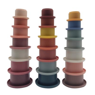 China Educational Toy Hot Sales Educational Sensory Toys Silicone Stacking Cups For Autism Toys for sale