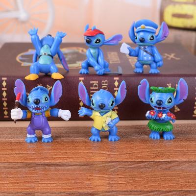 China 6pcs/set Lilo and Stitch Pokemon Toys Cartoon Birthday Cake Decorations Stitches Action Number Anime Figures Toys 2.5-5cm for sale