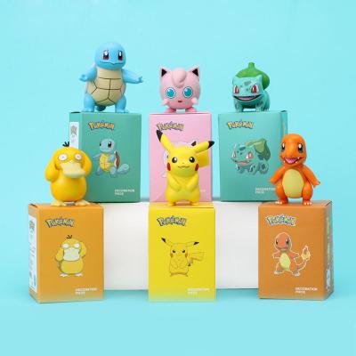 China ABS Pokemon Ladybug Dragon B Action Number Toys Pikachu Charmander Psyduck Squirtle Model 6 Types For Kids Children Gifts for sale