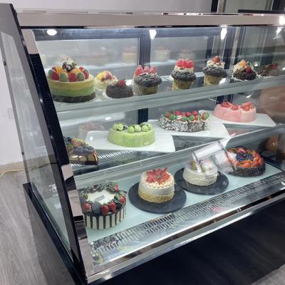 China Single-Temperature New Countertop Cake Glass Freezer Display Conter Refrigerated Showcase Cake Store Display Refrigerator and Freezer Te koop