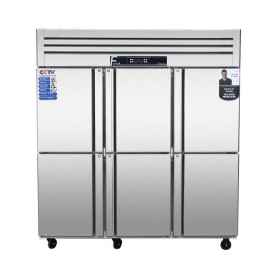 China Ideal Single-temperature Choice Fridge Freezer For Supermarket Kitchens 6 Heavy Swing Door Stainless Fridge Freezer for sale